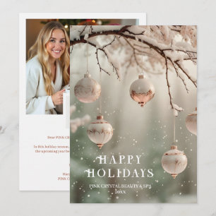 Luxury Holiday Ornament Business Photo TMF26 Card