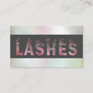 Luxury holographic butterflies lashes logo business card