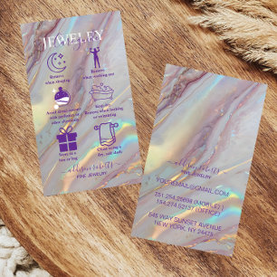 Luxury Holographic Glam Design Jewelry Care Business Card