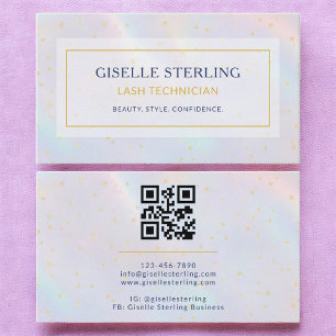 Luxury Holographic Lash Technician Modern  Business Card