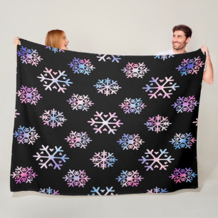Luxury Holographic Snowflake Christmas Collection  Fleece Blanket