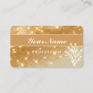 Luxury Honey Gold Golden Glitter Sparkling Stars Business Card