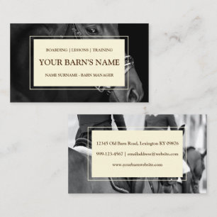 Luxury Horse Boarding Barn Equestrian Business Car Card