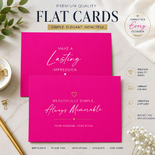 Luxury Hot Pink Thank You Flat Cards