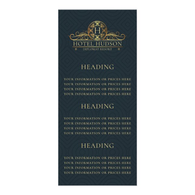 Luxury Hotel Information or Price Rack Card (Front)