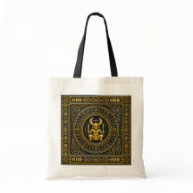Luxury Igbo Ikenga Indigo & Gold Cultural Tote Bag