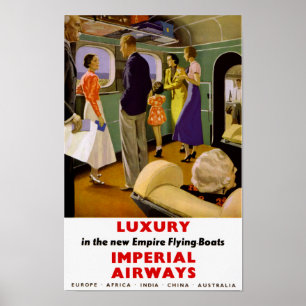 Luxury in the New Empire Flying Boats Poster