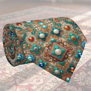 Luxury Indian Designer Rug Faux Silk Neck Tie