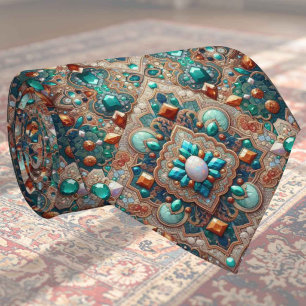 Luxury Indian Designer Rug Faux Silk Neck Tie