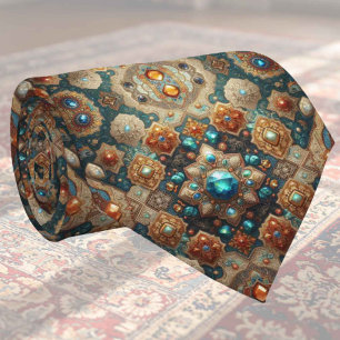 Luxury Indian Designer Rug Faux Silk Neck Tie