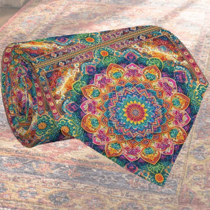 Luxury Indian Designer Rug Faux Silk Neck Tie
