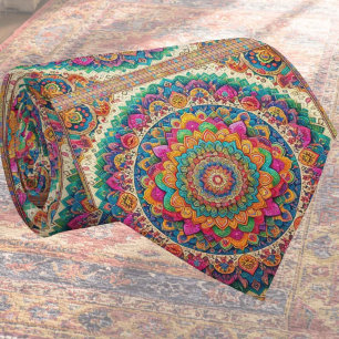 Luxury Indian Designer Rug Faux Silk Neck Tie
