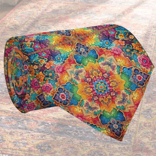 Luxury Indian Designer Rug Faux Silk Neck Tie