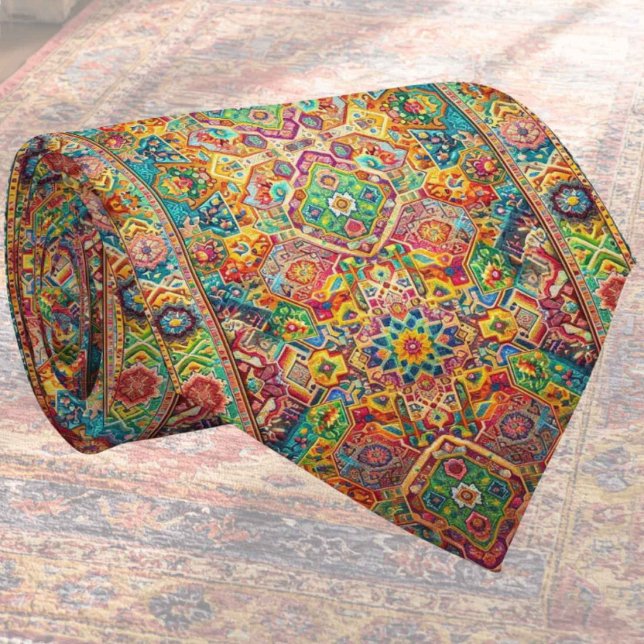 Luxury Indian Designer Rug | Faux Silk Neck Tie (Creator Uploaded)
