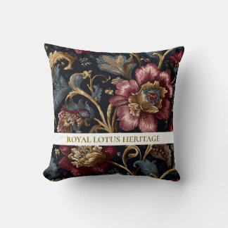 Luxury Indian Floral Throw Pillow Vintage Royal