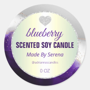 Luxury Indigo Agate Soy Candle Product Labels