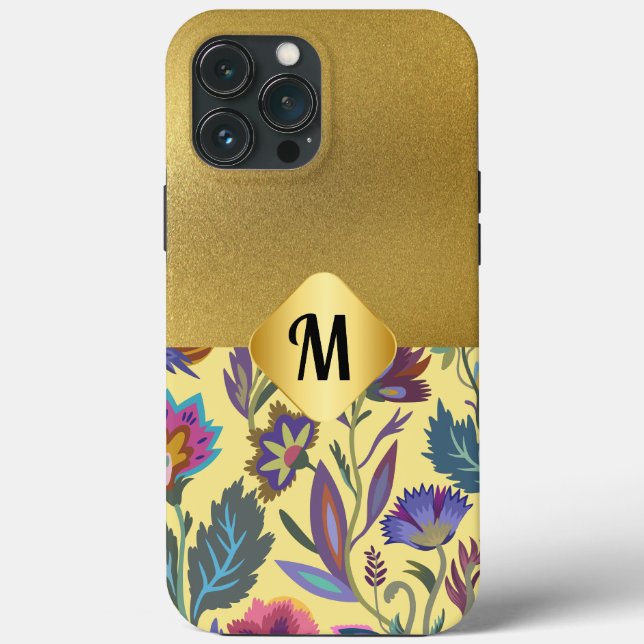 Luxury initial l Gold matching with Victorian Case-Mate iPhone Case (Back)