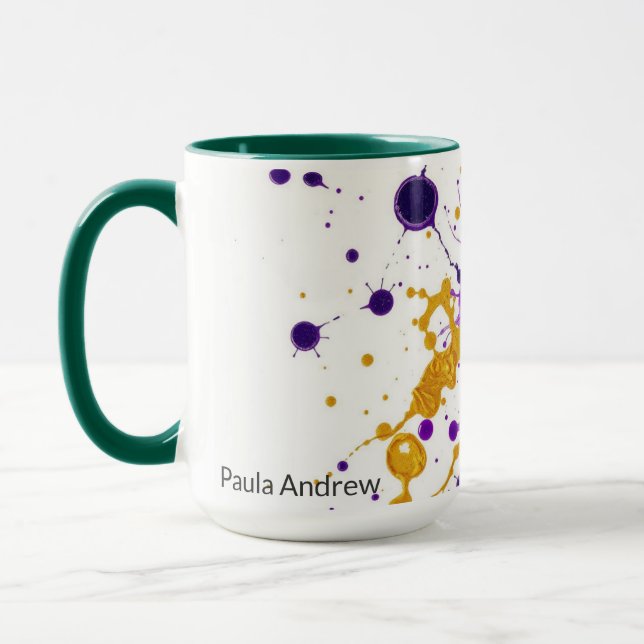 Luxury Ink & Gold Leaf Personalized Mug (Left)