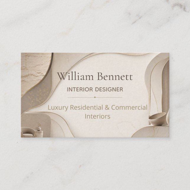 Luxury Interior Designer Business Card (Front)