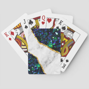 Luxury Interior Marble Stone Glitter  Beach Towel Playing Cards