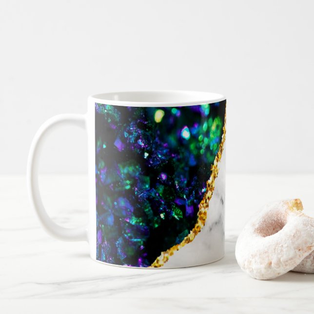 Luxury Interior Marble Stone Glitter Coffee Mug (With Donut)