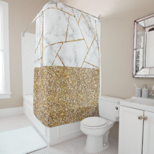 Luxury Interior Marble Stone Glitter Shower Curtai Curtain