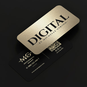 Luxury IT Consultant Software Dev Black Faux Gold Business Card