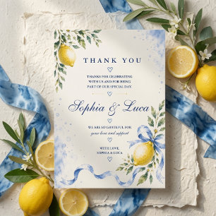 Luxury Italian Lemon Wedding  Thank You Card