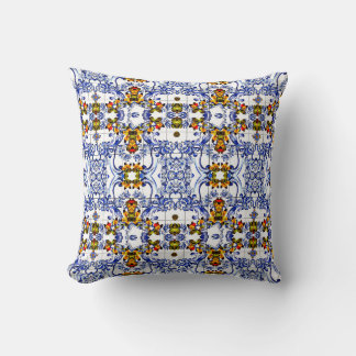 Luxury italian tile print throw cushion