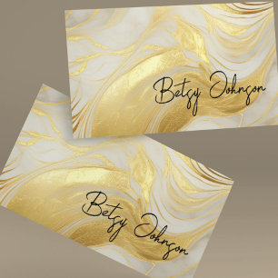 Luxury Ivory and Gold Foil Business Card