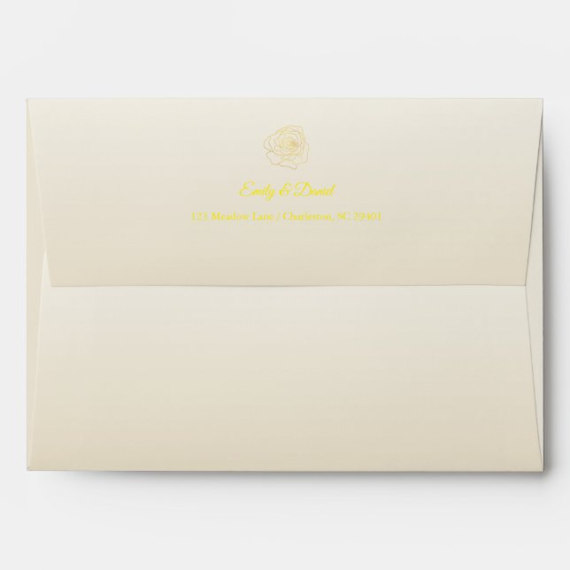 Luxury Ivory & Gold Wedding Envelope (Back (Top Flap))