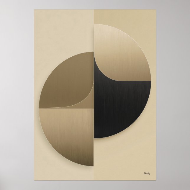 Luxury Japandi Geometric Abstract Wall Art  (Front)
