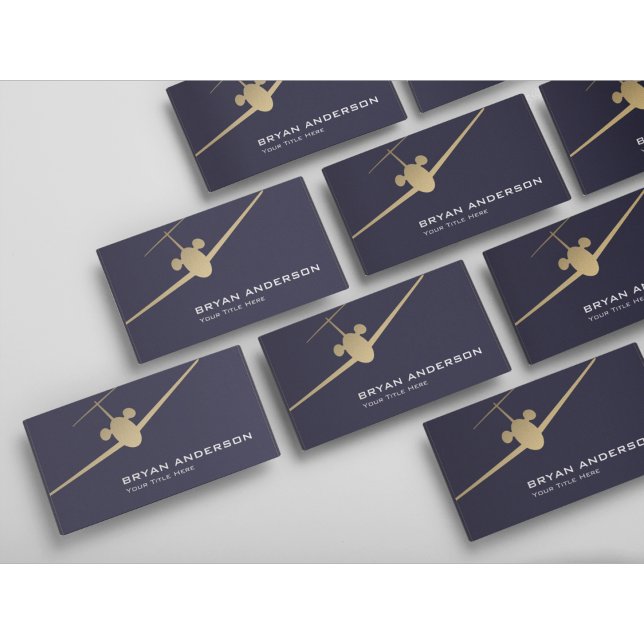 Luxury Jet Business Card – Navy & Gold (Creator Uploaded)