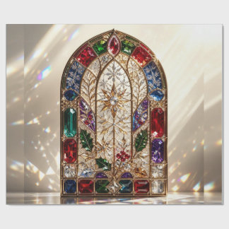 Luxury Jewel Cathedral Christmas Wrapping Paper