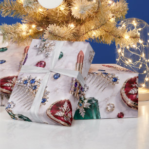 Luxury Jewel Cosmetics Christmas Wrapping Paper