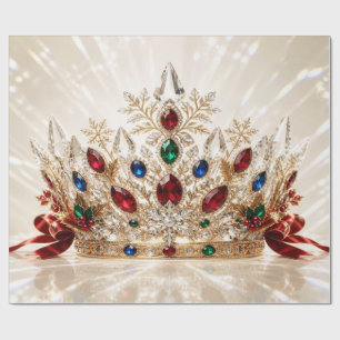 Luxury Jewelled Crown Christmas Wrapping Paper