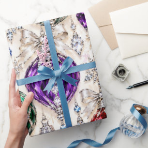 Luxury Jewelled Glass Baubles Christmas Wrapping P Paper