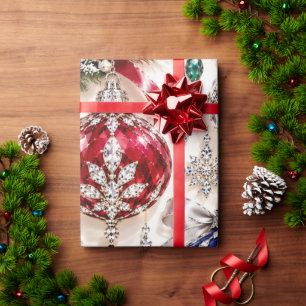 Luxury Jewelled Glass Baubles Christmas Wrapping P Paper