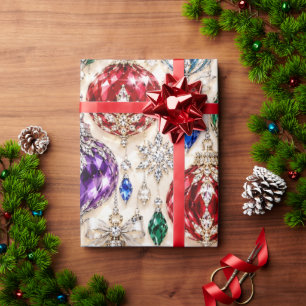 Luxury Jewelled Glass Baubles Christmas Wrapping P Paper