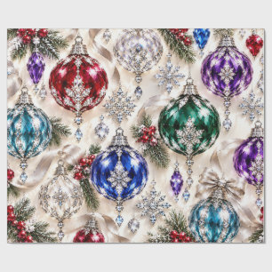Luxury Jewelled Glass Baubles Christmas Wrapping P Paper