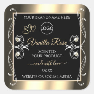 Luxury Jewels Black Gold Decor Product Labels Logo