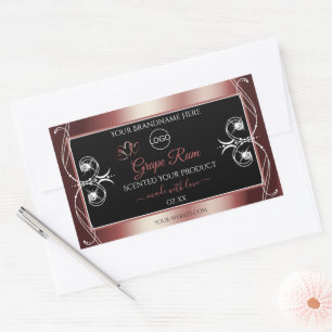 Luxury Jewels Wine Red Black Product Labels Logo