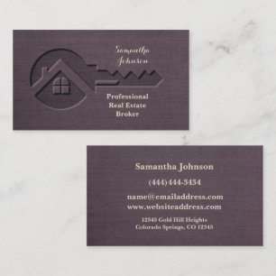 Luxury Key Blueberry Real Estate Business Card