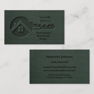 Luxury Key Pine Green Real Estate Business Card