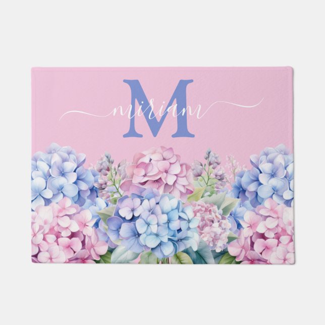 Luxury Kitchen Floor Mat: Hydrangeas Door Mat (Front)