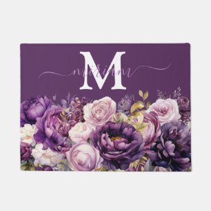 Luxury Kitchen Floor Mat: Purple Flowers Door Mat