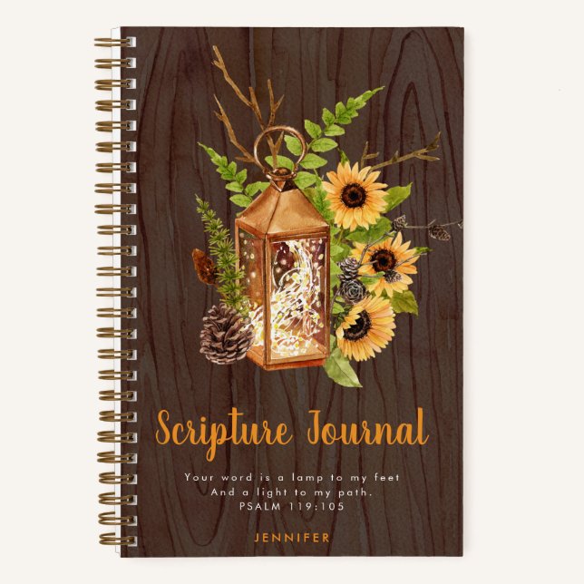 Luxury Lantern & Sunflowers Scripture Journal (Front)