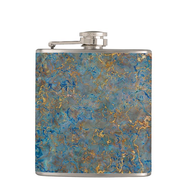 Luxury Lapis Lazuli Marble Hip Flask (Front)