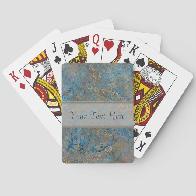 Luxury Lapis Lazuli Marble Playing Cards (Back)