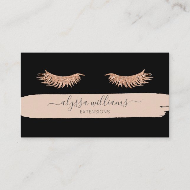 Luxury Lash Services Modern Elegant Watercolor Business Card (Front)